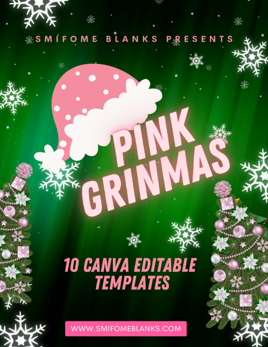 Pink Christmas  Editable Canva Templates