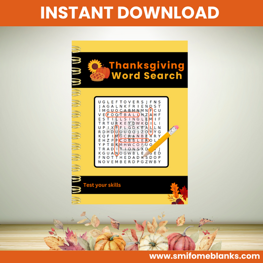 Thanksgiving Word Search