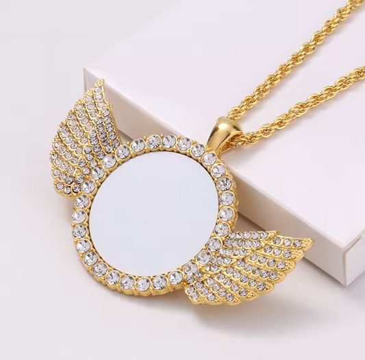 Custom Photo Angel Wing Necklace