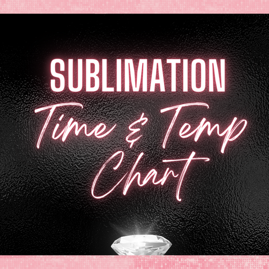 Sublimation Time and Temperature Chart